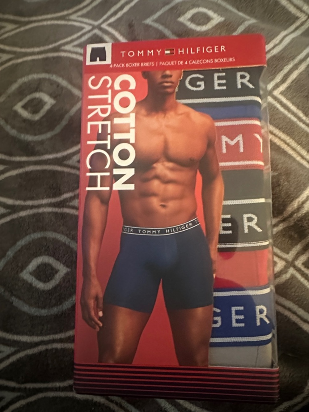 Tommy Hilfiger Navy & Red Cotton Stretch Boxer Briefs (4-Pack)